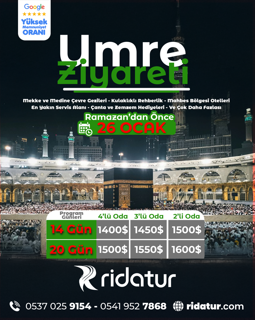 26 Ocak Umre Ziyareti