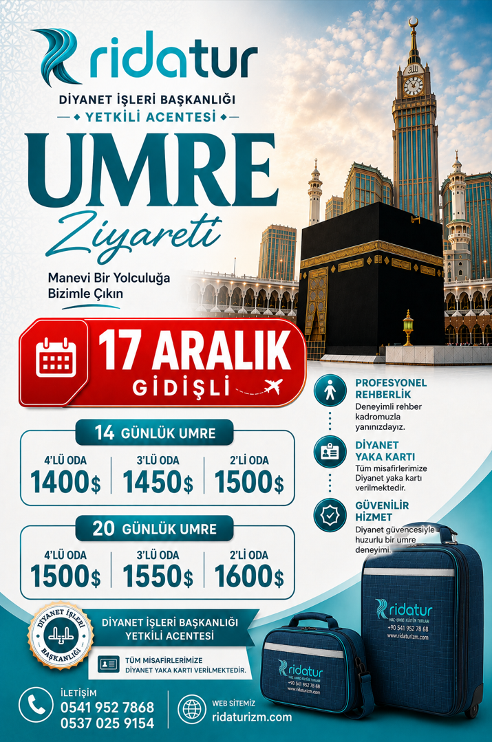 17 Aralık Umre Ziyareti