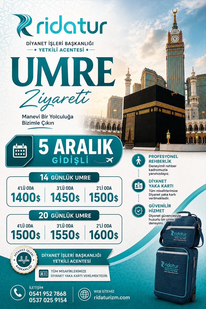 5 Aralık Umre Ziyareti